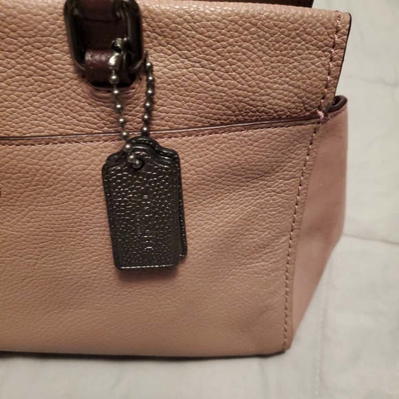 NWTs Coach Fulton Satchel Colorblock Leather_Suede Dusty Rose/Oxblood MSRP:$350 - Picture 5 of 10